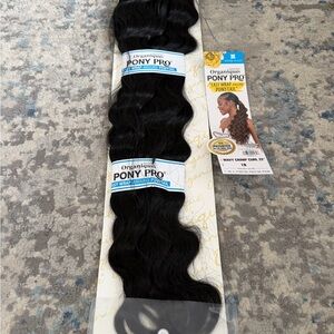 Ebony crimped ponytail